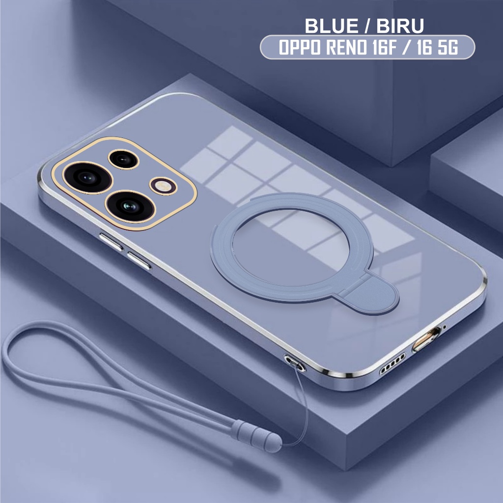 Oppo Reno 16F / 16 / 16 Pro 5G Soft Case Luxury Ring Holder ชุบแม่เหล็กฟรี Lanyard