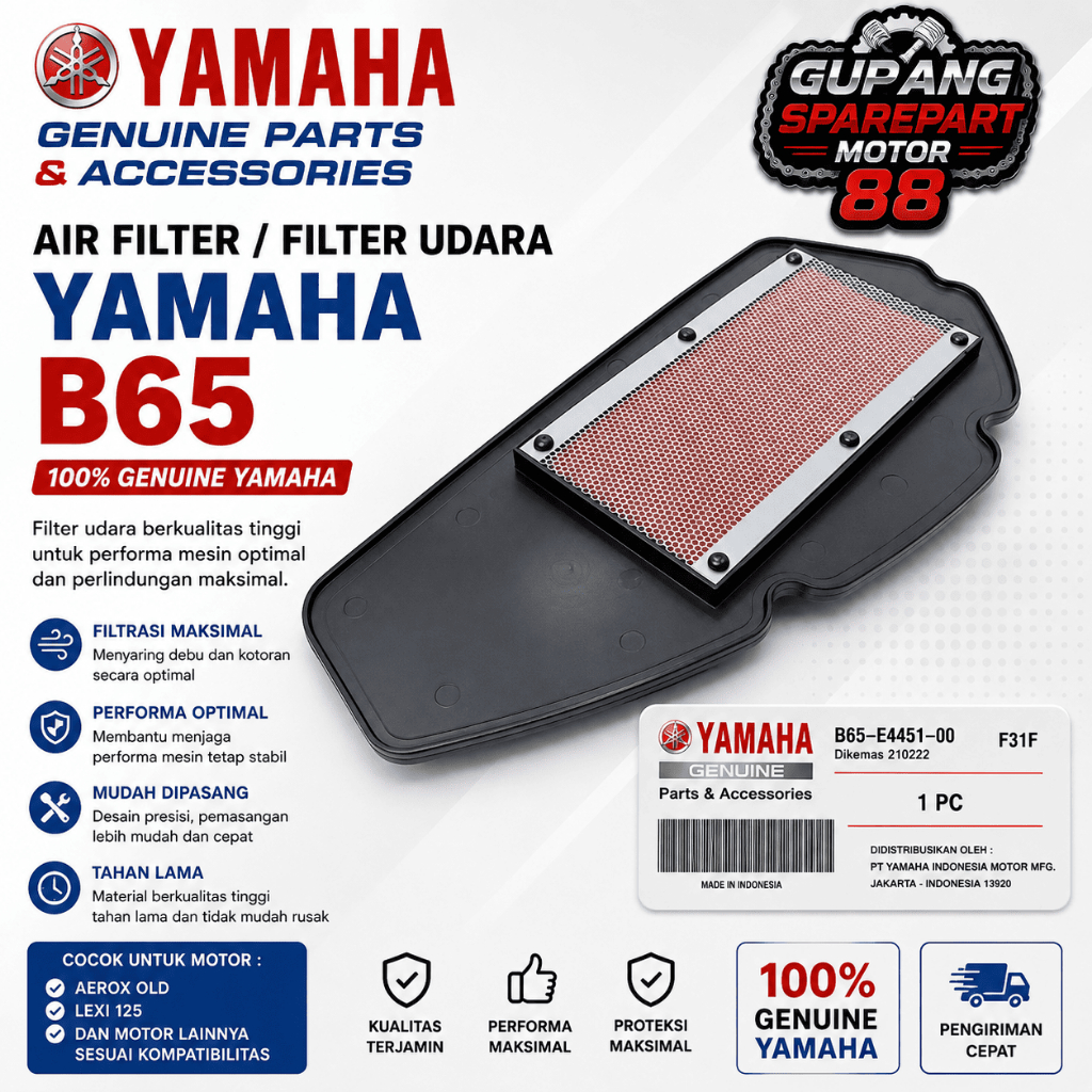 B5D-E4450-00 กรองอากาศต้นฉบับ B5D YAMAHA ฟรี GO GEAR 125
