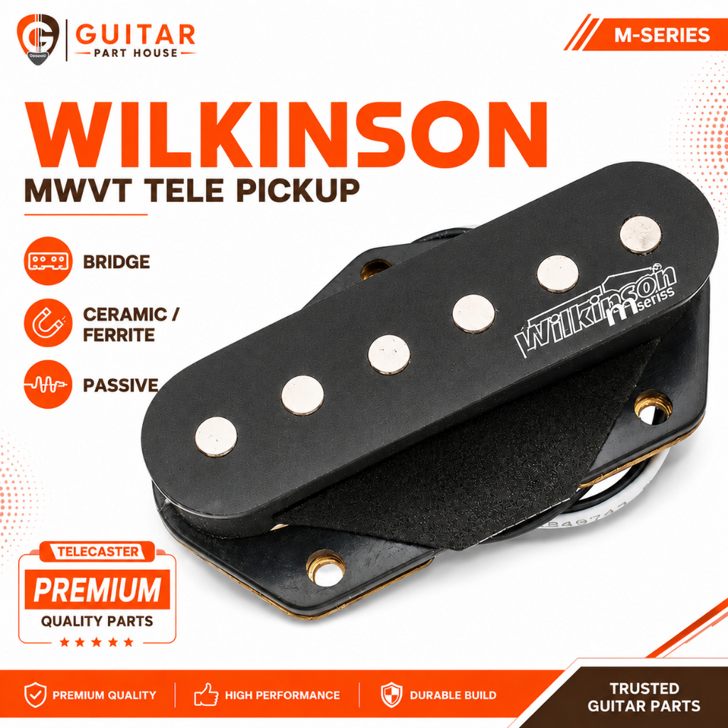 Wilkinson M-Series MWVT Telecaster Bridge Pickup Black – Ceramic/Ferrite Magnet Passive Pickup