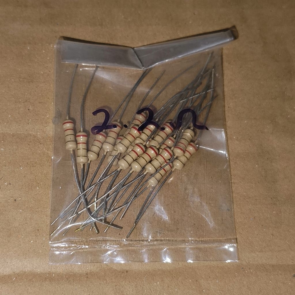 R 2.2 Ohm 0.5W ตัวต้านทาน 5 เปอร์เซ็นต์ 2.2Ohm 2R2 Ohm 0.5 วัตต์ 20 ชิ้น