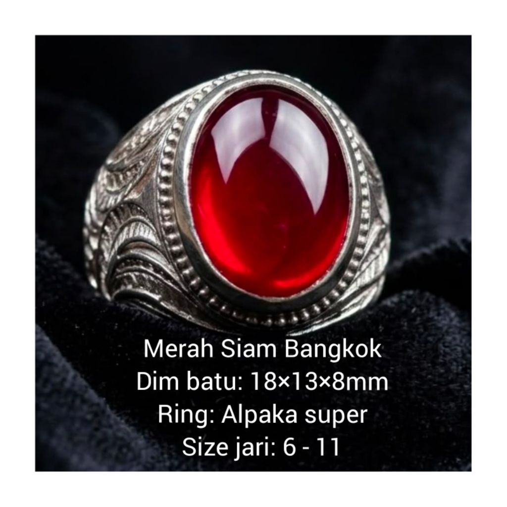 RED SIAM CRYSTAL STONE RING DIM STONE 18 13 9 8MM