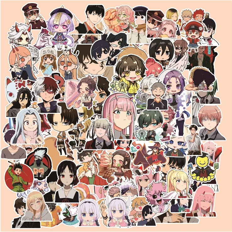 (50 ชิ้น) สติ๊กเกอร์ RANDOM ANIME - ป้ายสติ๊กเกอร์