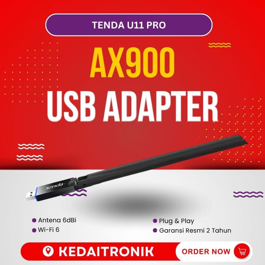 Tenda U11 PRO AX900 Dual band Wifi6 อะแดปเตอร์ USB ไร้สายกําไรสูง U11pro