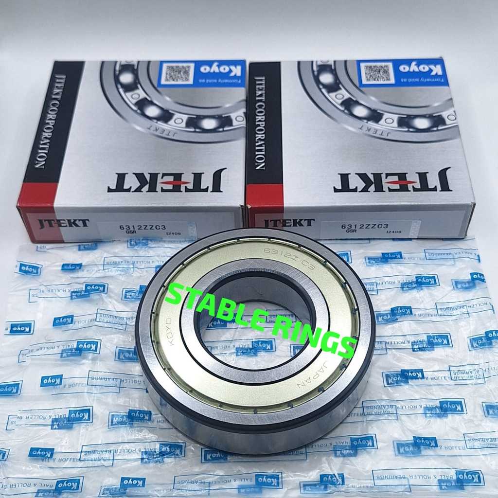 BEARING 6312 ZZ KOYO IRON CAP DIMENSIONS ขนาด 60x130x31MM