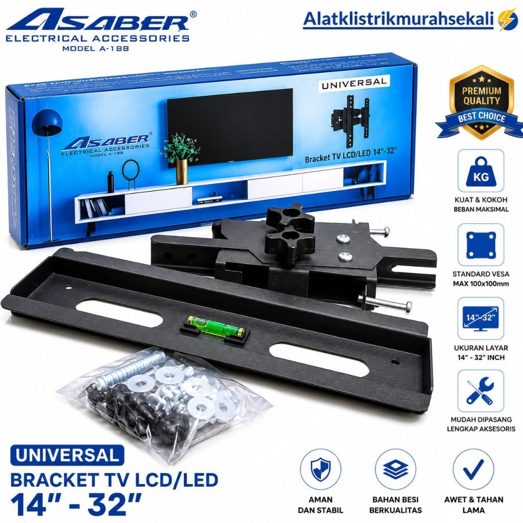 ASABER BRACKET TV LCD LED 10" 24" 32" 42 INCH ORIGINAL