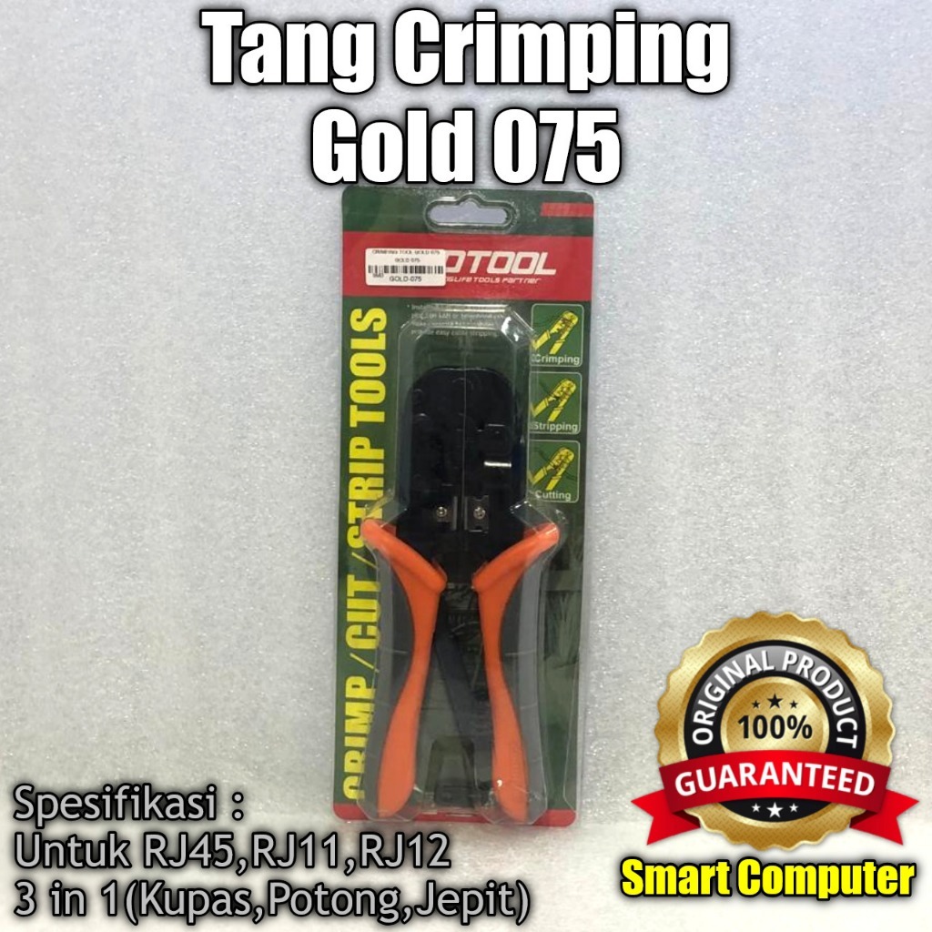 GOLD-075 คีมย้ํามัลติฟังก์ชั่นสําหรับ RJ45 / RJ11 / RJ12