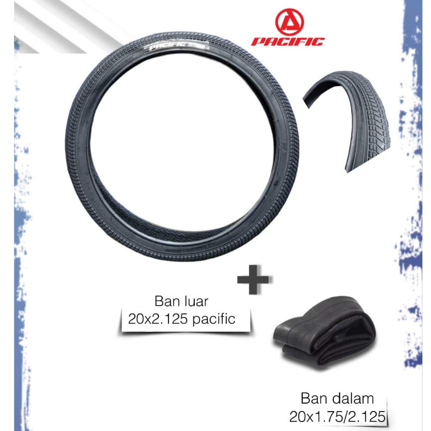 ยางรถจักรยาน BMX 20x2.125 / ยางนอกด้านใน Pacific 20x2.125 เหมาะสําหรับจักรยาน 20 นิ้ว