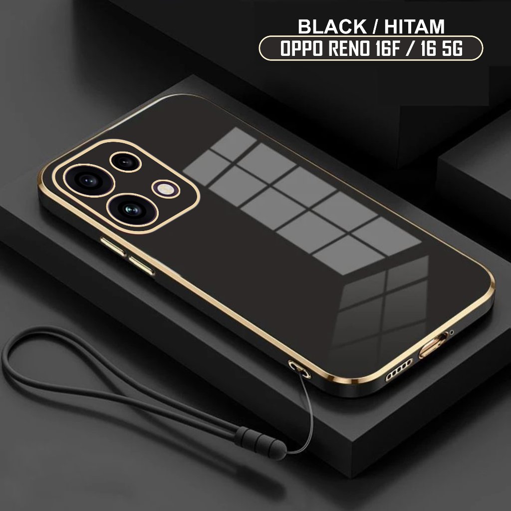 Oppo Reno 16F / 16 / 16 Pro 5G เคสกันกระแทกไฟฟ้าหรูหราฟรีสายรัดเชือกเส้นเล็ก