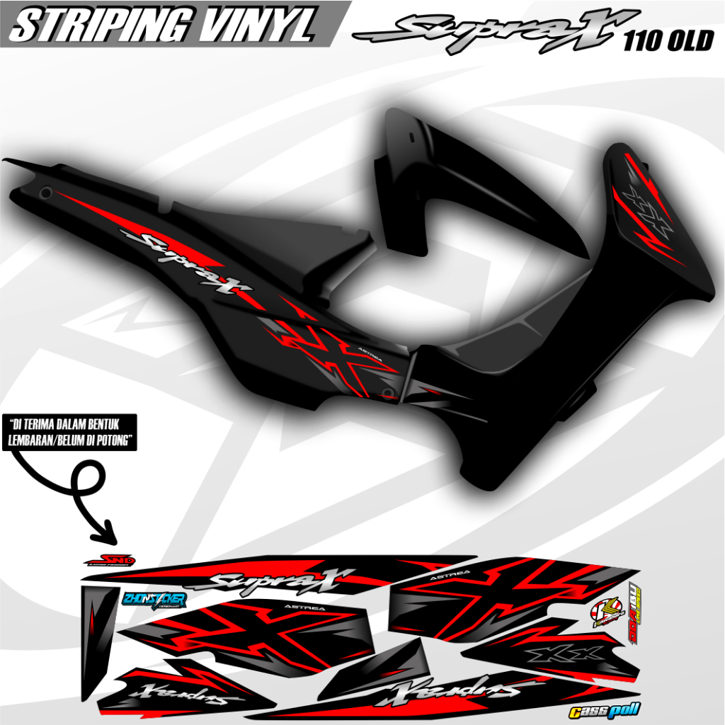 สติ๊กเกอร์ไวนิล Honda Supra X 110 Old Striping with Simple and Elegant Graphthis Trim