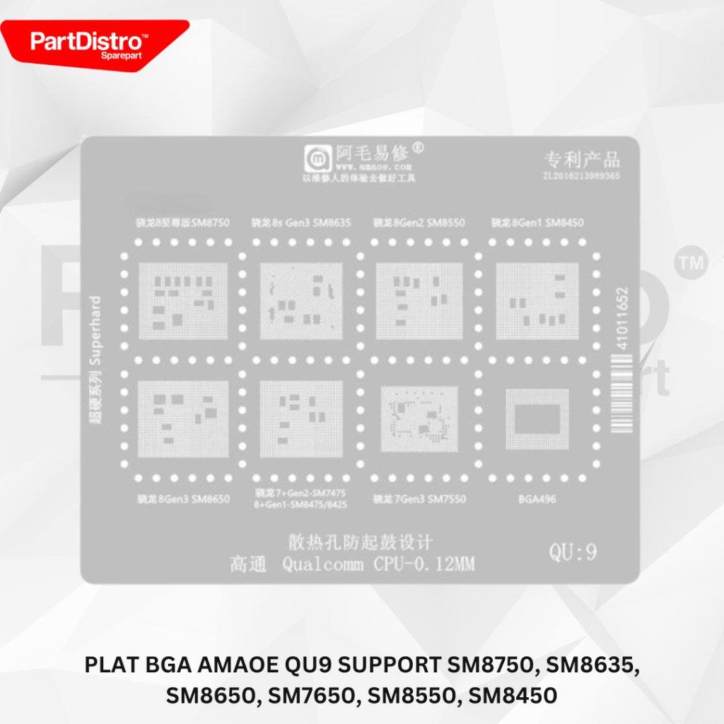AMAOE QU9 BGA PLATE SUPPORT SM8750, SM8635, SM8650, SM7650, SM8550, SM8450