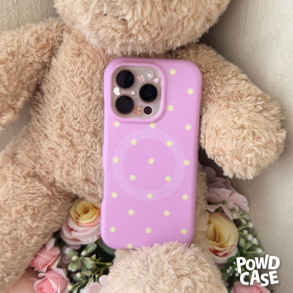 POWDCASE | [READY] Lavender Dottie Polkadot Magsafe Doff Case Iphone 13-17pro max