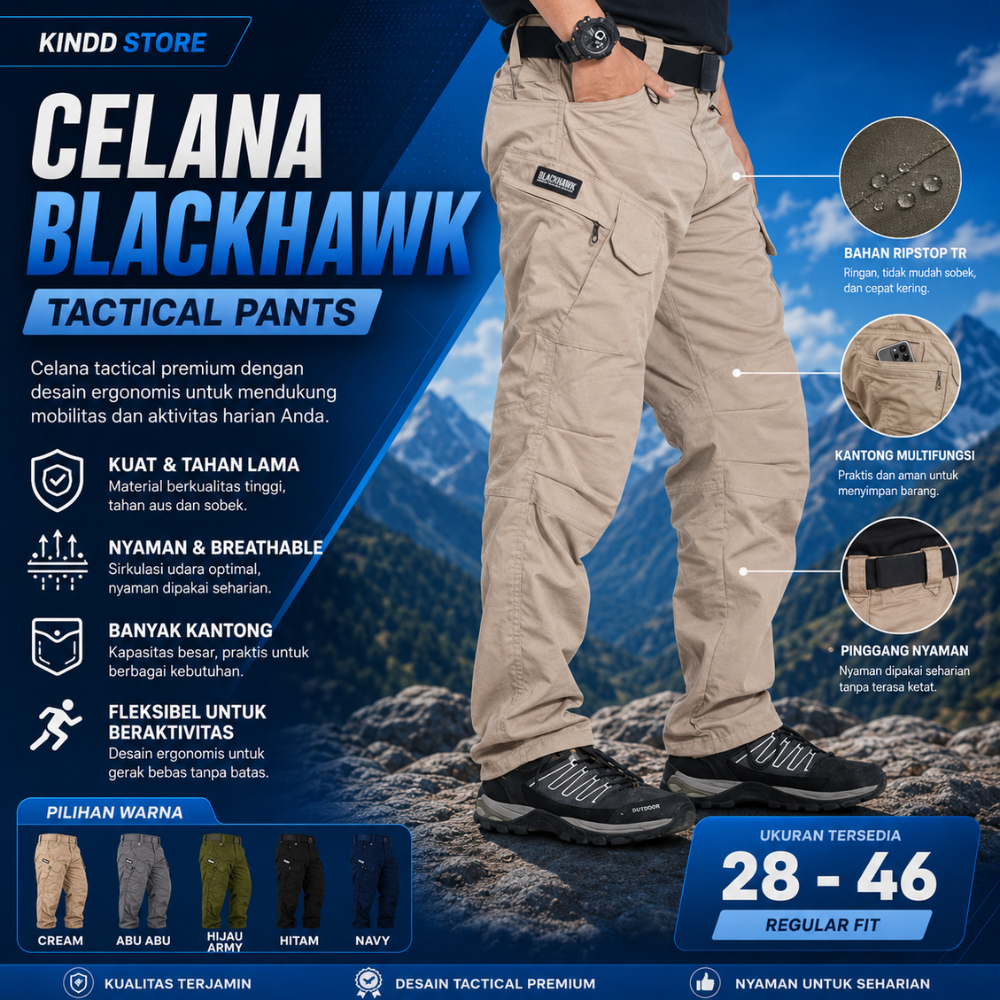 BLAKHAWK ผู้ชายยาวพรีเมี่ยม RIPSTOP TR TACTICAL PANTS/LONG TACTICAL CARGO PANTS/OUTDOOR MOUNTAIN PAN