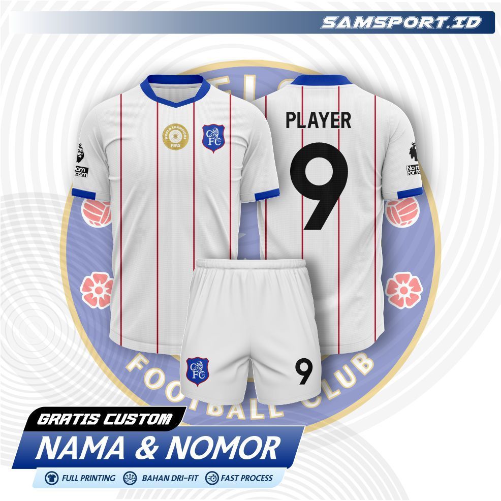CHELSEA 26/27 THIRD Jersey สําหรับผู้ใหญ่และเด็กติดตั้งฟรีชื่อและหมายเลข