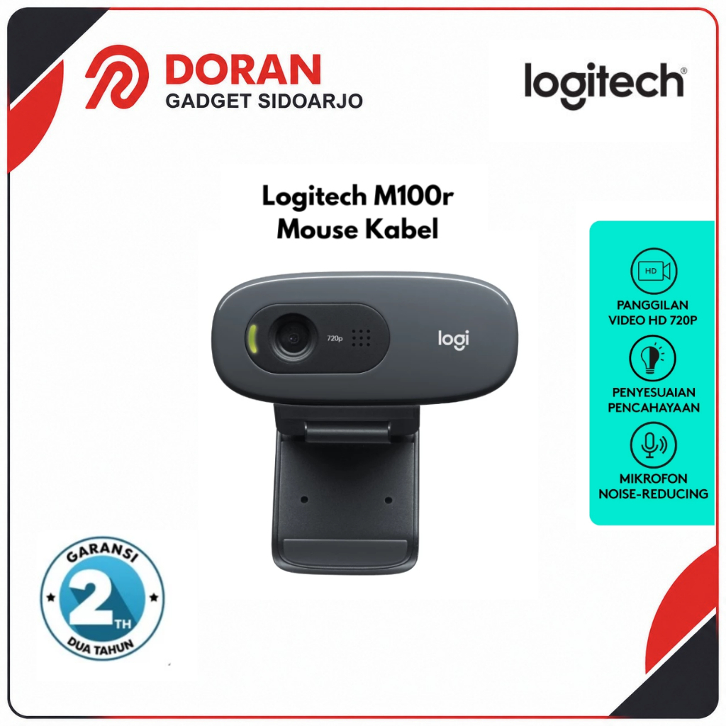 Logitech Camera Webcam C270 HD 720p ไมโครโฟนในตัวสําหรับแล็ปท็อป PC Mac