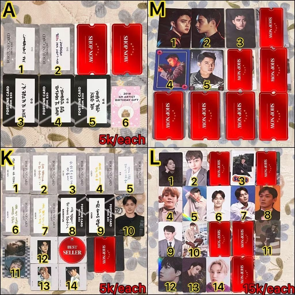 [CLEARANCE P2] EXO Xiumin Suho Baekhyun Chen Chanyeol Do Kyungsoo Kai Sehun Photocard PC Album ไม่ใช