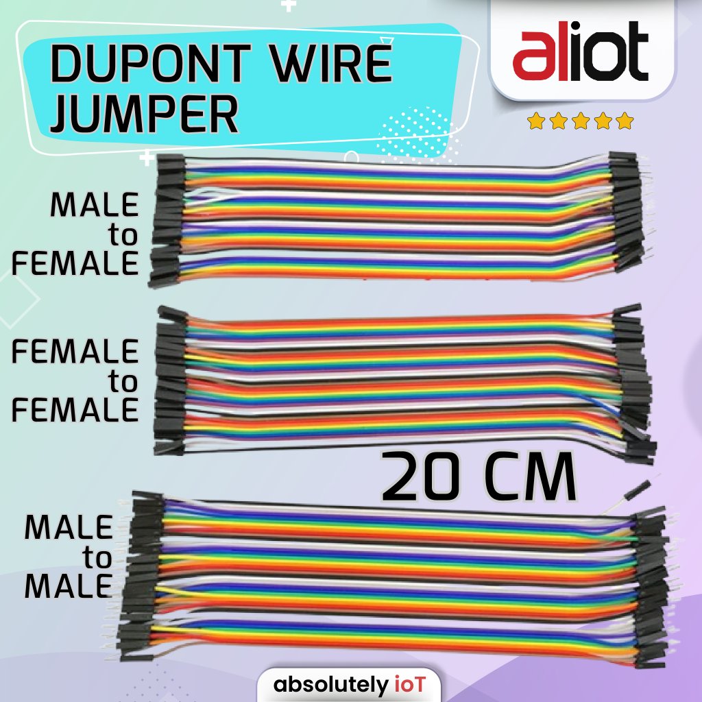 Dupont Wire Jumper Cable สําหรับ BreadBoard Project Board 20 cm