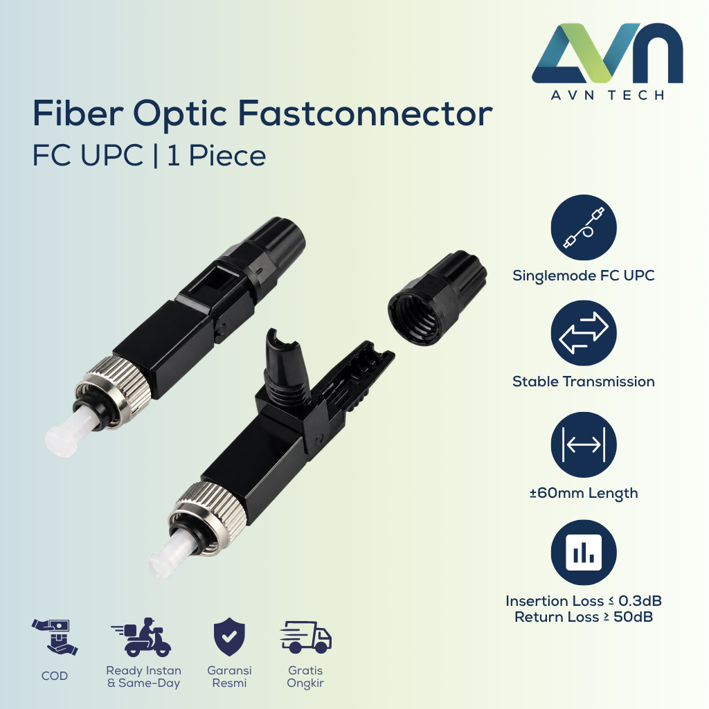 (1 ชิ้น) FC UPC Fastconnector Fiber Optic Fast Connector FO Connector