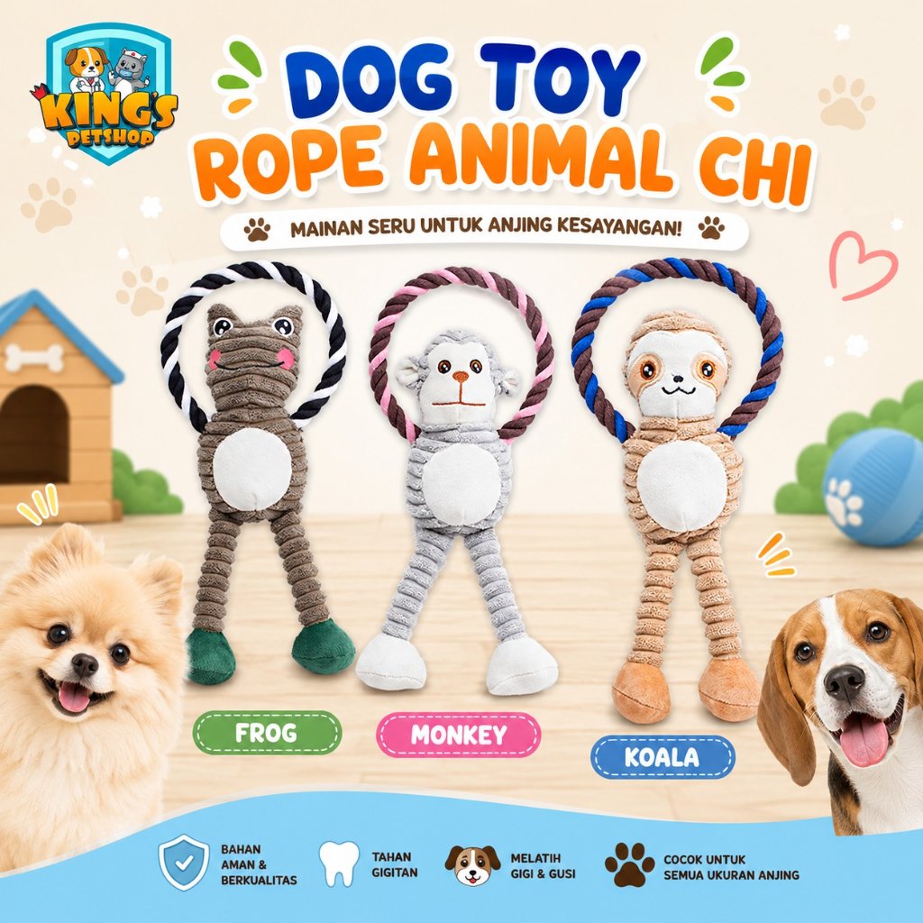 DOG TOY ROPE ANIMAL CHI l DOG TOY