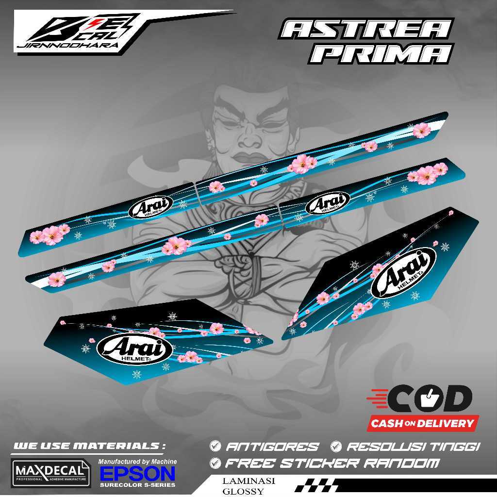HONDA ASTREA PRIMA STAR DREAM THAILAND สติ๊กเกอร์หลากหลายแถบด้วย SAKURA FLOWER ARAI MOTIF K54