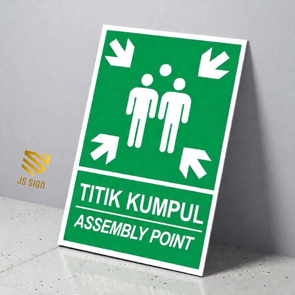 ป้ายความปลอดภัย K3 - KUMPUL POINT/ASSEMLY POINT PLATE 2mm