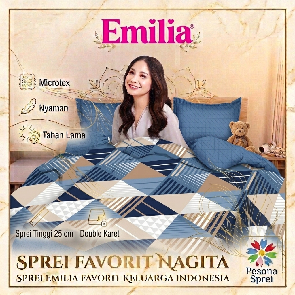 BONITA BEDSHEET 100x200 EMILIA / BONITA SINGLE EMILIA BEDSHEET / EMILIA BEDSHEET 100x200