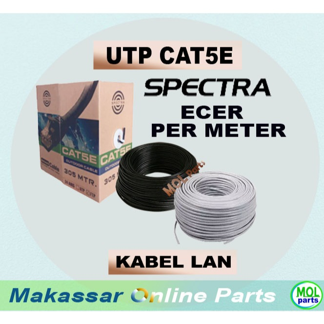 สาย LAN สาย UTP Cat5 Cat 5 Cat5e Cat 5e ขายปลีกต่อเมตร Spectra Grey สีดํา