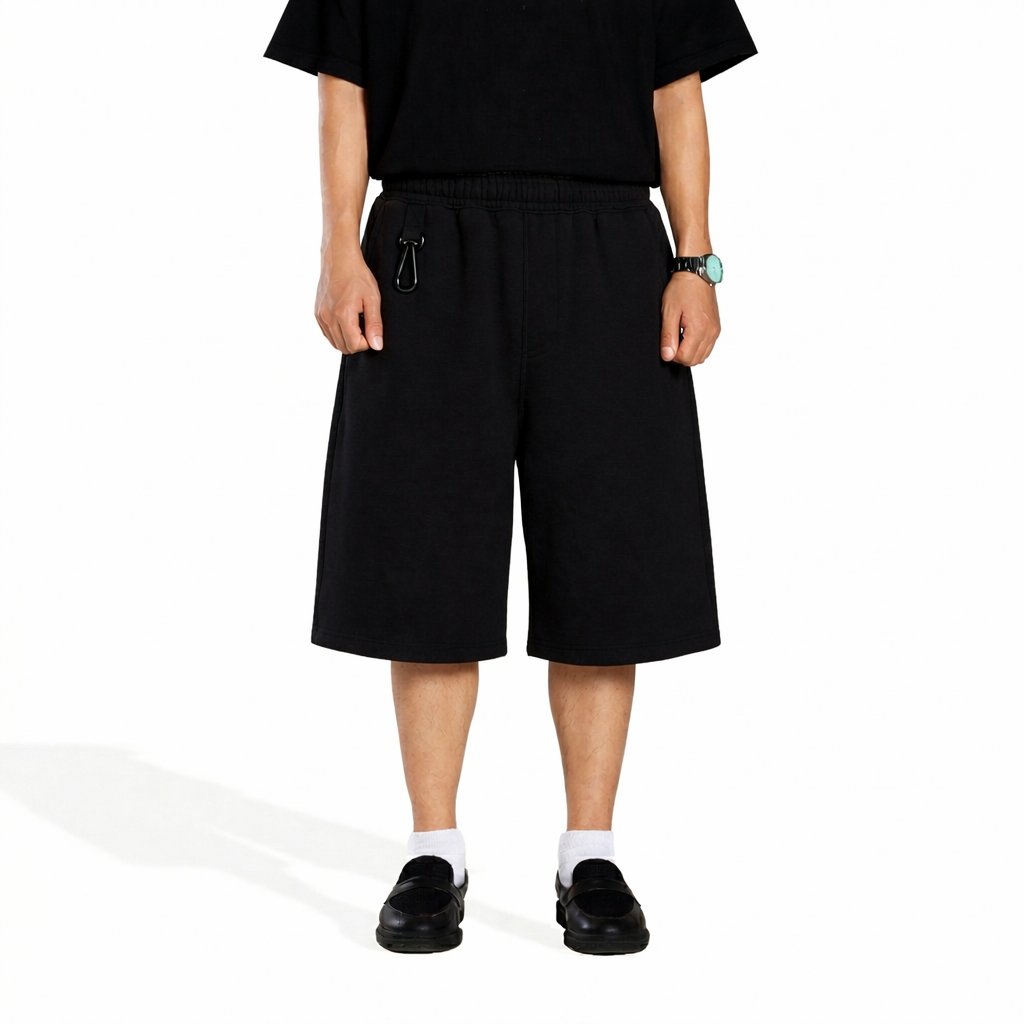 กางเกง Plain Fleece Jorts กางเกง Jorts Basic Baggy Jorts Shorts Viral Popular Casual