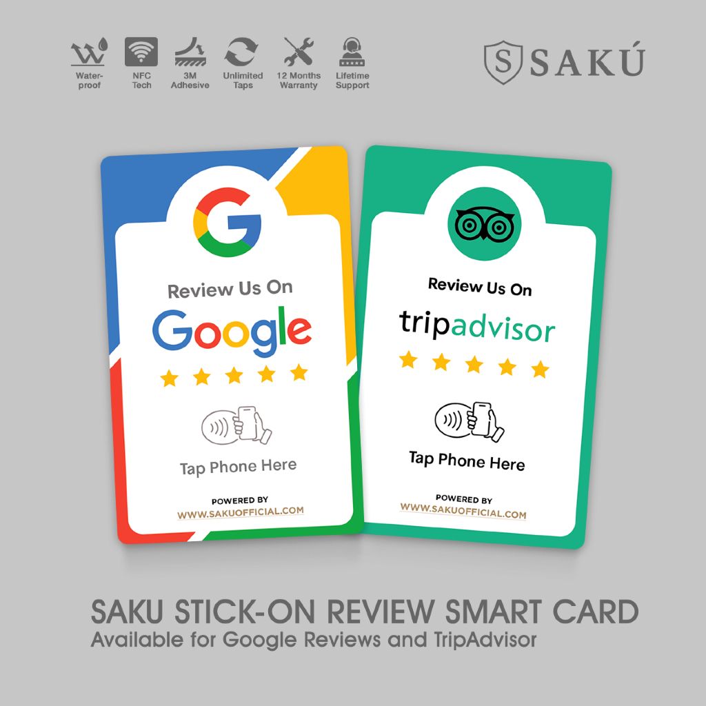 Pocket Stick-On NFC Google Review & Tripadvisor