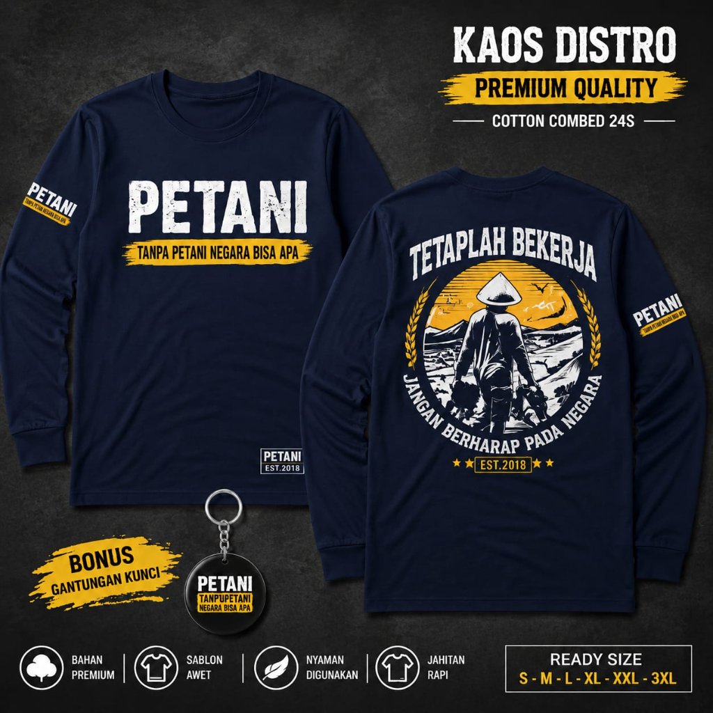 เสื้อยืด DISTRO สําหรับ FARMERS โดยไม่ต้องทํางานไม่แสดงความเห็นด้วย BONUS KEY