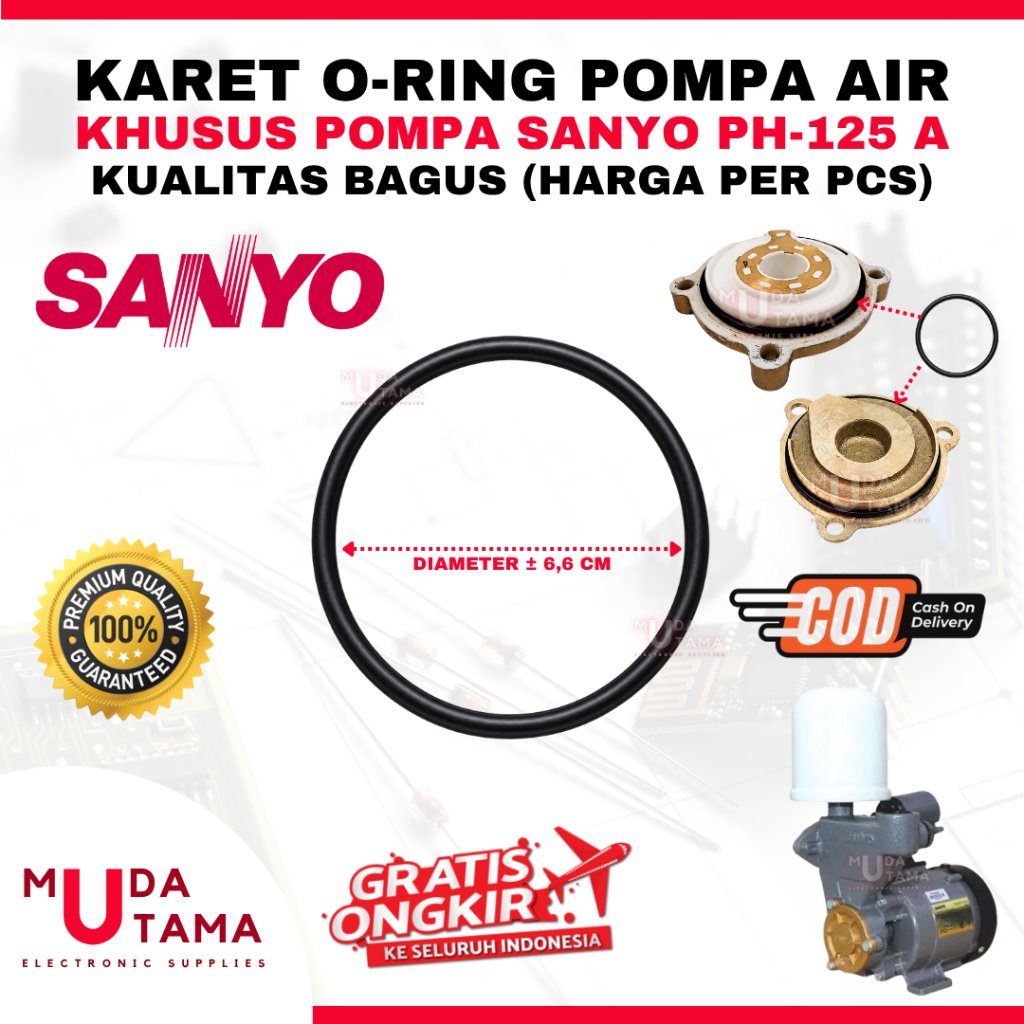 SANYO PH125A PH 125 A ปั๊มน้ํา IMPELLER SEAL - SANYO PH 125A ยางซีล - SANYO 125A SEAL SPARE PARTS - 
