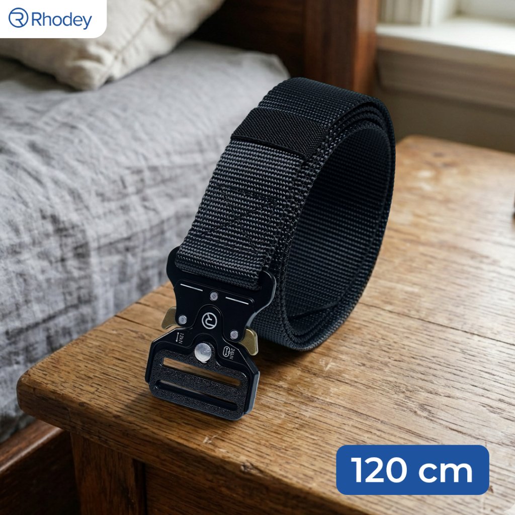 Military Tactical Fast Unlock Canvas Belt 120cm - MU055 - สีดําเท่มาก
