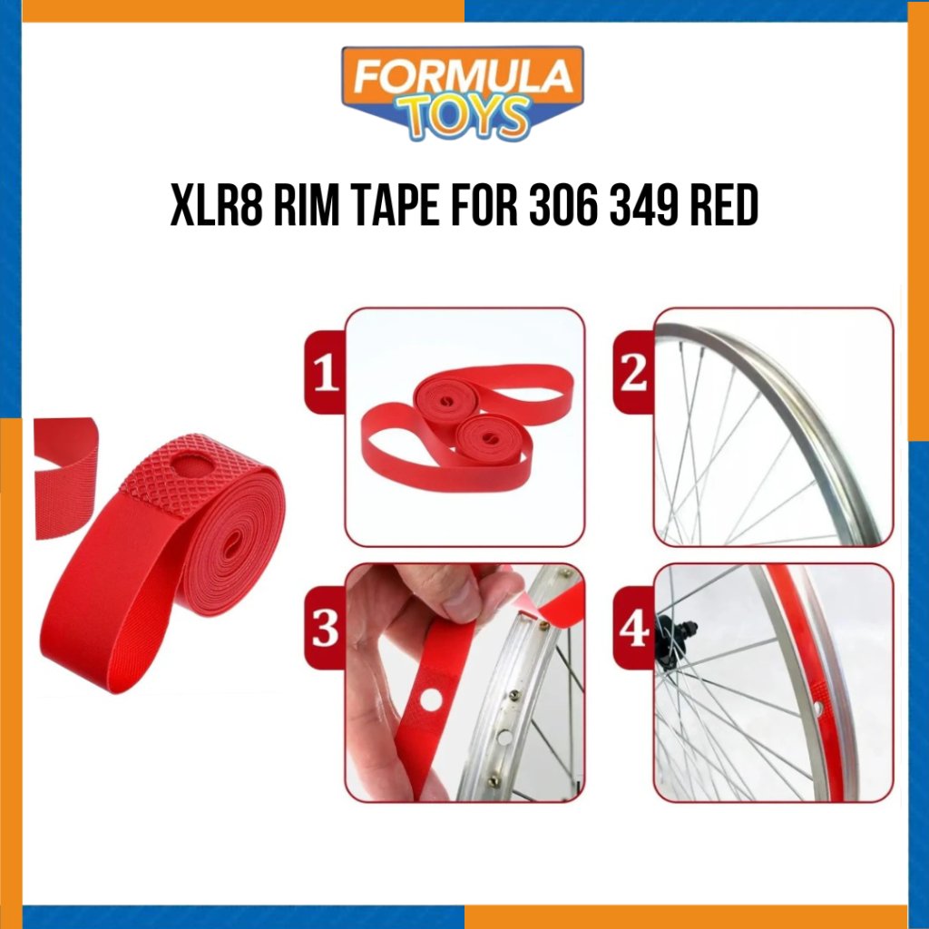 RIM TAPE/RIM COATED XLR8 RIM TAPE สําหรับ 306 349 สีแดง