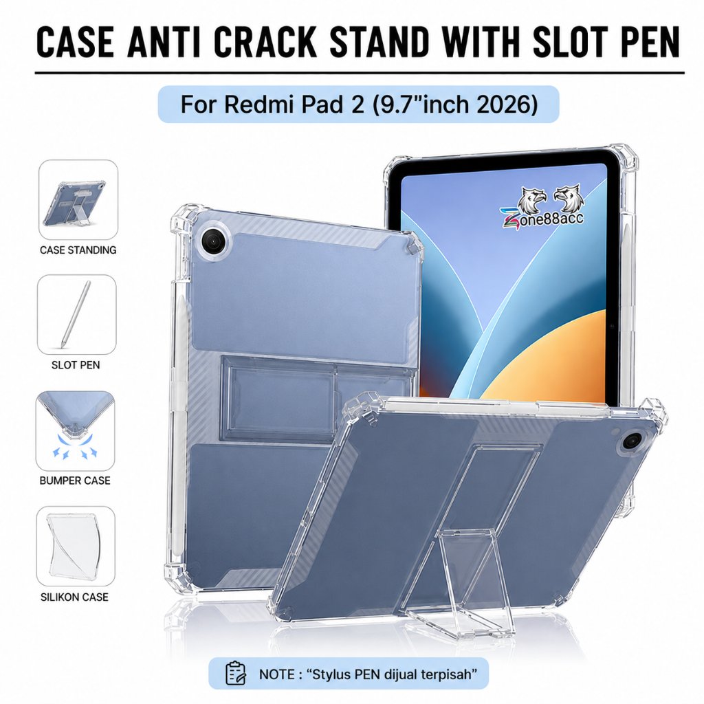 Redmi Pad 2 2026 9.7 นิ้ว Anticrack Stand Case / redmi pad 2 9.7" ปลอก / redmi pad 2 ซิลิโคน / redmi