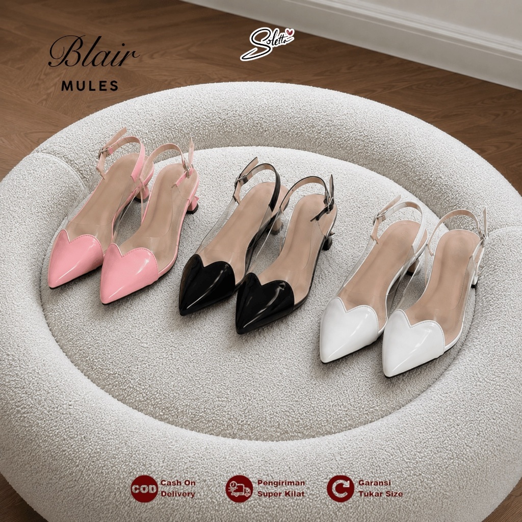 Soletta Sandal - รองเท้าแตะผู้หญิง Blair พร้อมส้นแก้ว 2 ซม.