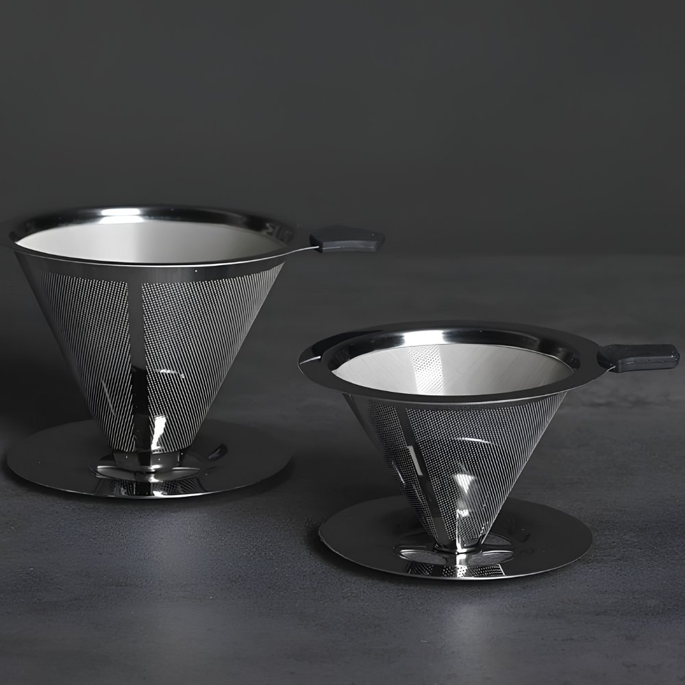 V60 สแตนเลสกาแฟ Driper/V60 กรองกาแฟ/กรองกาแฟแบบไร้กระดาษ V60/กรวยกาแฟแบบใช้ซ้ําได้