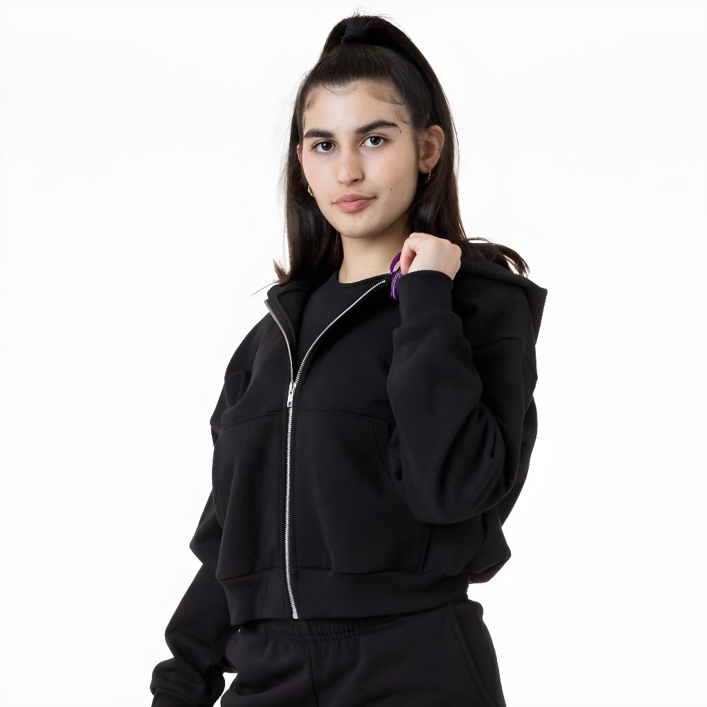 Mkmn-HOODIE CROP/HOODIE ZIPPER CROP/HOODIE ZIPPER CROP WOMEN/HOODIE ZIPPER CROP สไตล์เกาหลี