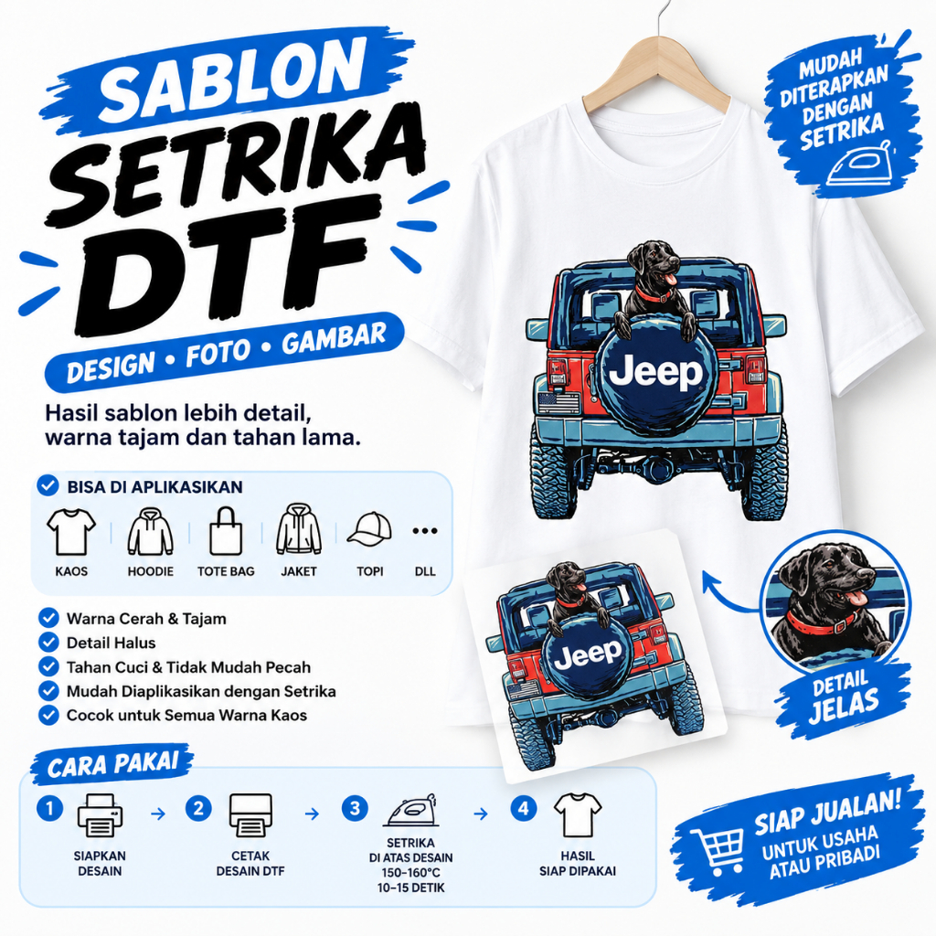 JEEP IRON-ON SCREEN PRINTING, เสื้อยืด, JACKET, HOODIE, TASBAG SCREEN PRINTING