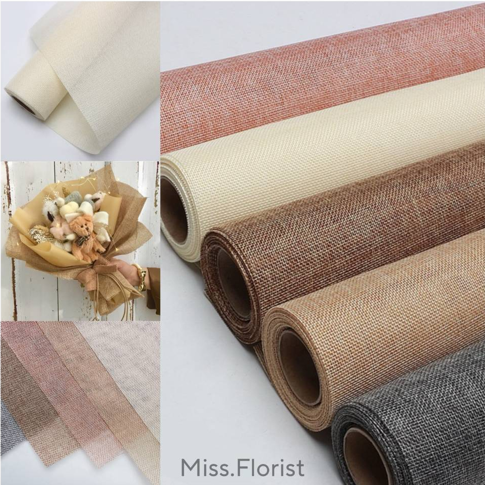 [Miss.Flrist] (1 ม้วน) JUTE BOUQUET / FLOWER WARP / CELLOPHONE / JUTE NET / BURLAP NET / BOUQUET NET