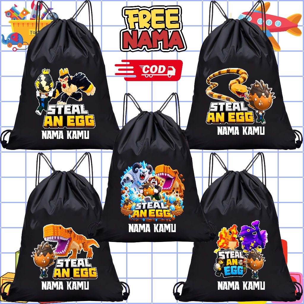 Stealth An Eg Roblox กันน้ําเด็ก Drawstring Bag Anak Stealth An Egg กระเป๋านักเรียนเด็ก Stealth An E
