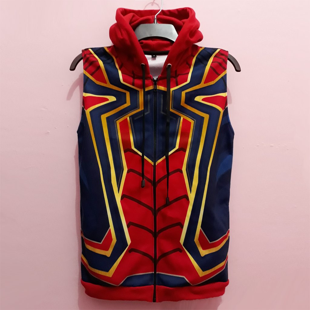 Spider Iron MCU Suit คอสเพลย์เสื้อกั๊กนุ่มหนาวัสดุเรียบการพิมพ์ระเหิดเต็มรูปแบบปรับแต่ง