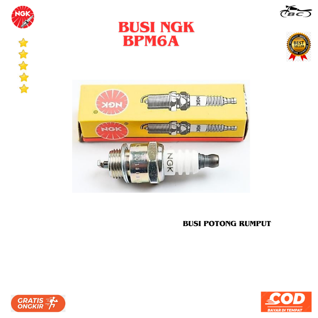MESIN NGK BPM6A หัวเทียนเครื่องตัดหญ้า / หัวเทียน NGK BPM6A ดั้งเดิม
