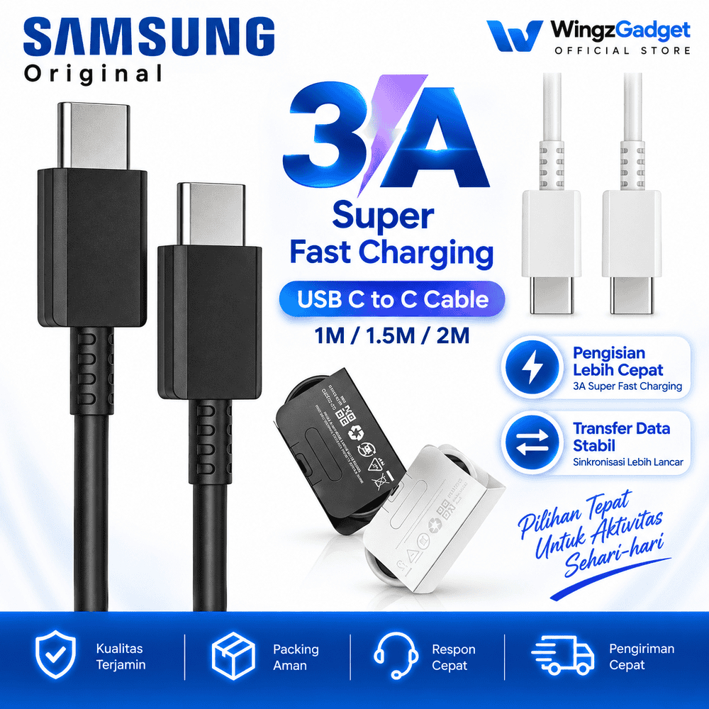 สายชาร์จข้อมูลชาร์จเร็ว Samsung USB-C to C 3A ดั้งเดิม 15W 25W 45W