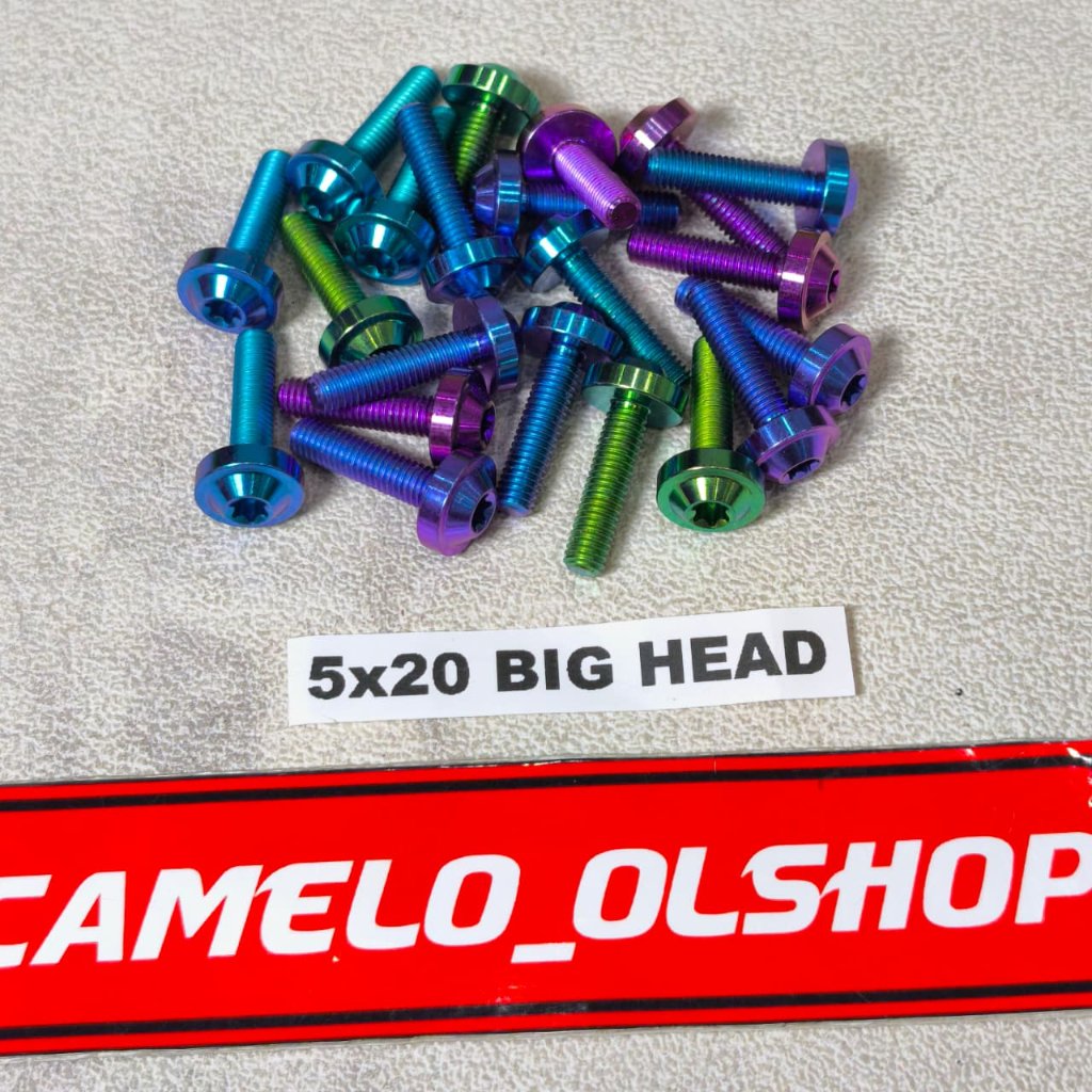 M5X20 BIGHEAD TITANIUM BOLT 8 THREAD 2CM LENGTH 8 THREAD TITANIUM BOLT