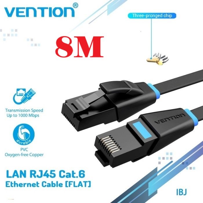 Vention IBJ Cat6 Cat.6 UTP FLAT Lan Cable 8M - 8 เมตร