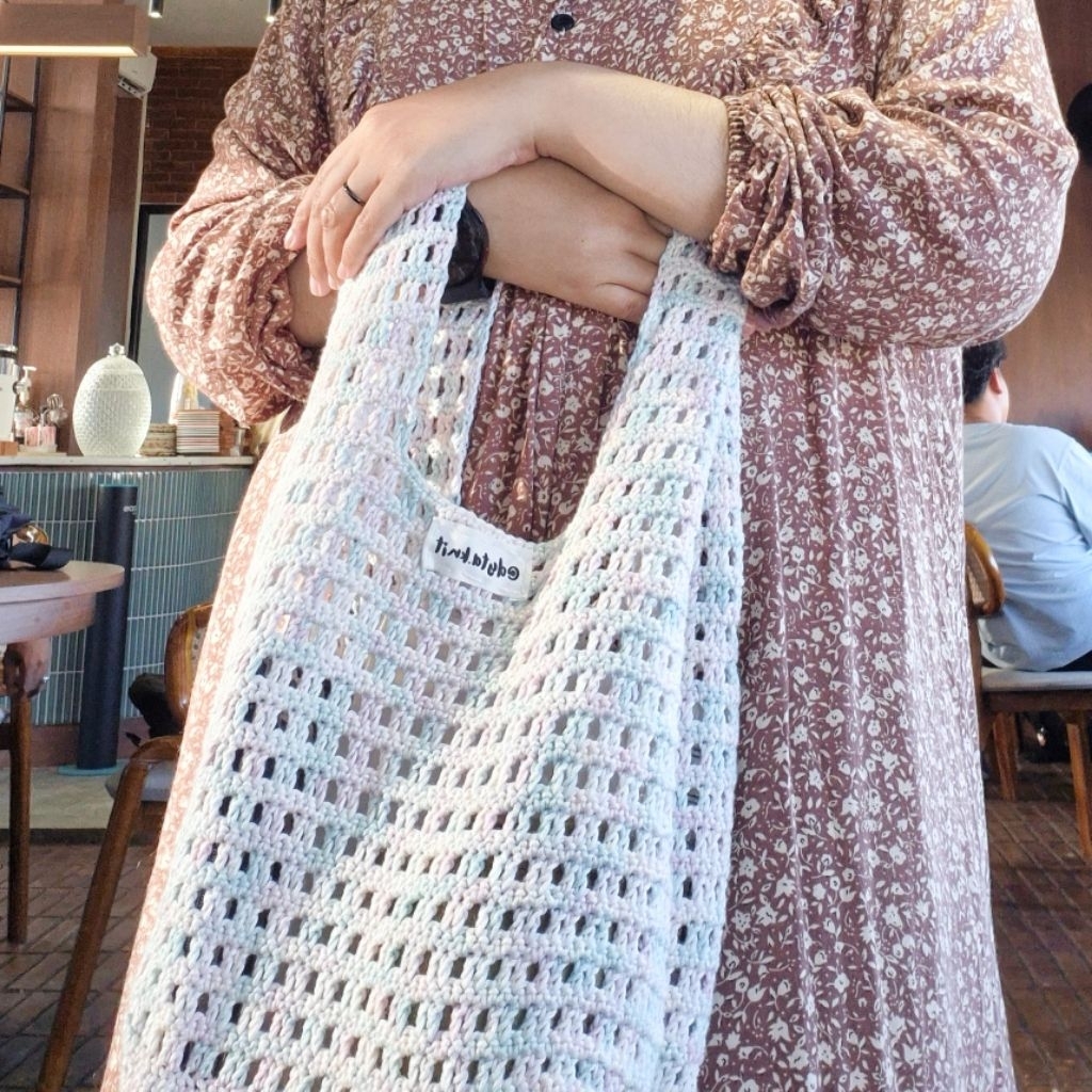 Tote Bag Cloudy Knited Tote Bag – Handmade Aesthetic Korean Style Bag