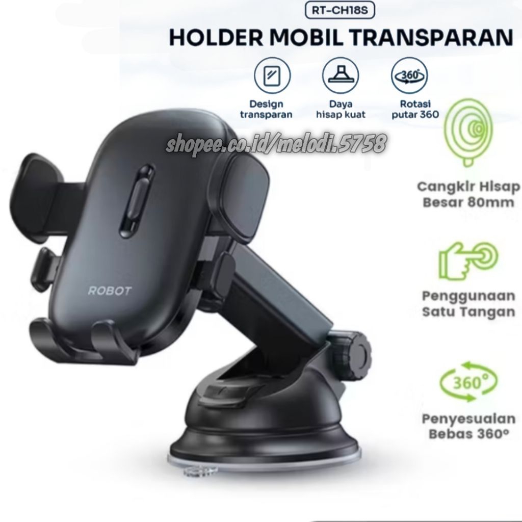 HP Car holder ROBOT RT-CH03S Car StentRotatable 360° สําหรับขาตั้งสมาร์ทโฟน i0S/Android