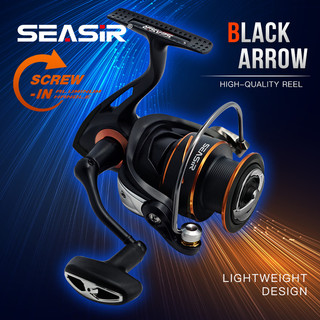 SEASIR Black Arrow Reel Pancing Spinning Power Handle 5+1BB Metal Main Gear Spool Aluminium Lebih Halus Drag Kuat Kedap Air Reel Pancing Berkualitas Tinggi