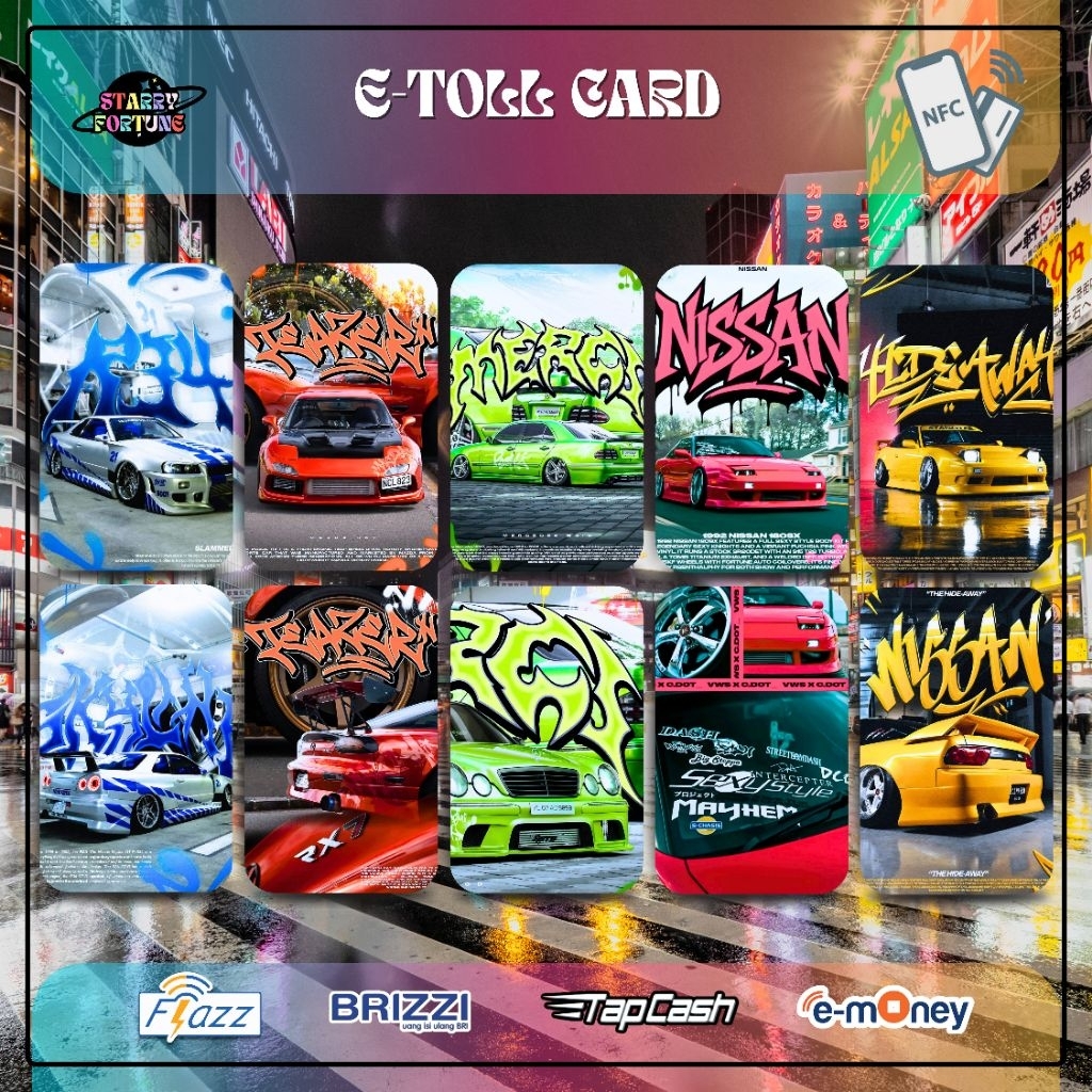 รถ HYPE V3 CARD Flazz/Brizy/Tap-Cash/E-money NOLL BALANCE TAPCARD E-BOLL PARKING SKYLINE R34 MAZDA R