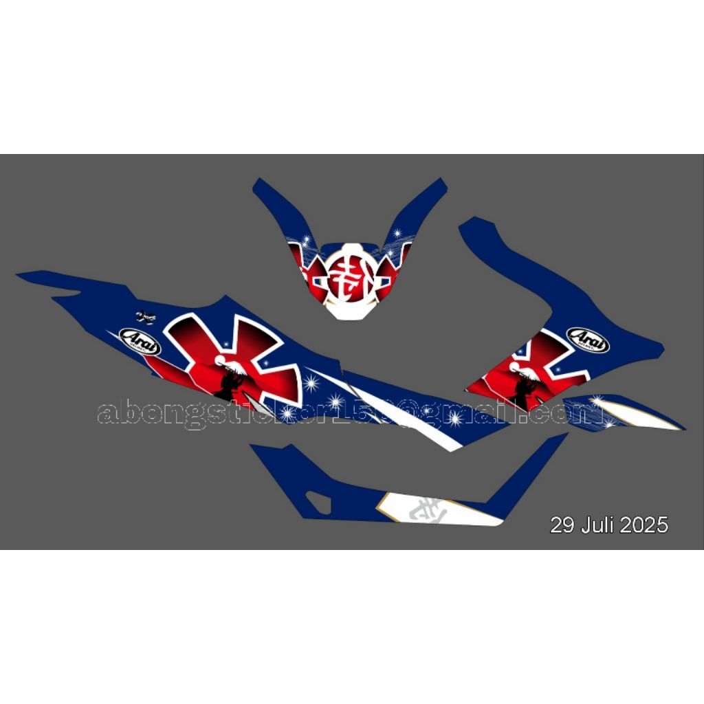 สายรัดครึ่ง DECAL VCX 160 CUSTOM ARAI TOKYO