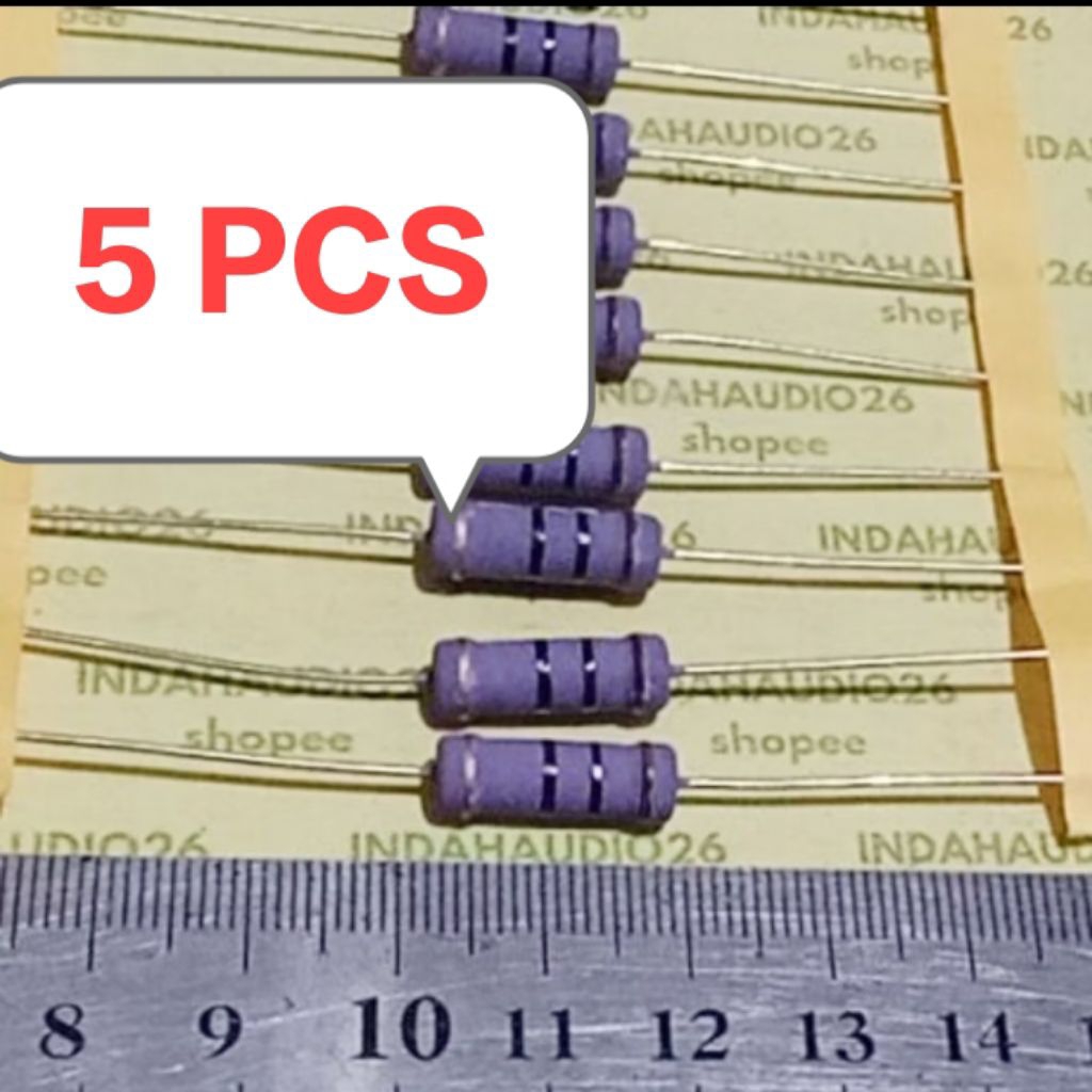 UNGU 5 ชิ้นสีม่วง 10R 3W 5% ทองแดงฟุตตัวต้านทาน 3 วัตต์ 10 โอห์ม 3 วัตต์ 10 โอห์ม 3 วัตต์ 10r